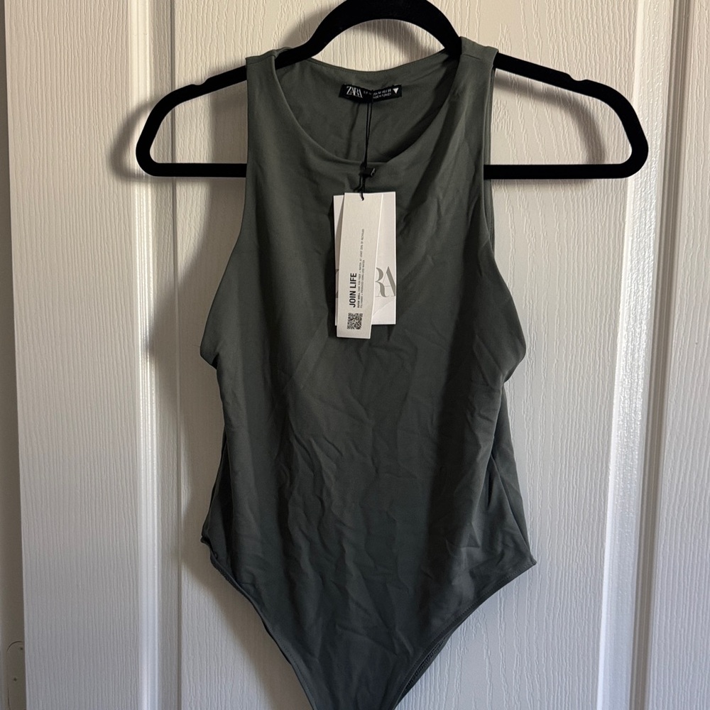 Zara Khaki Green Women's Bodysuit
